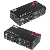 AV Access 300M/984ft 4K@60Hz Fiber over HDMI Extender, Zero EM/RF Interference, HDR10 and 3D over OM3 Multi-Mode Optical, 18Gbps, HDCP 2.2, DIP Switch