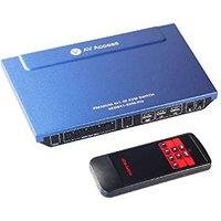AV Access KVM Switch 4 Computers 1 Monitor with Hotkey, 4K60hz | 1440@144Hz | 1080p240Hz, HDR10, HDCP 2.2, Remote Control, Mic in/Audio Out, USB 2.0 f
