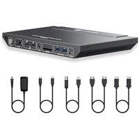 AV Access Docking Station, KVM Switch for Laptop & Desktop | 100W Charging, 4K@60Hz Dual Monitor HDMI, 3xUSB 3.0, USB-C, 1G Ethernet, EDID Support, SD