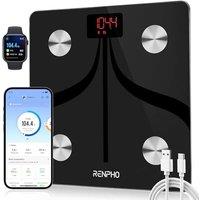 RENPHO Smart Body Fat Scales USB Rechargeable, Bathroom Scales for Body Weight High Precision Weighing Scale with Bluetooth Smart App, Body Compositio