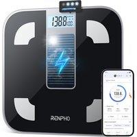 RENPHO Scales for Body Weight, Battery-Free Solar Power Weighing Scale Digital Bathroom Smart Scale Bluetooth Body Fat Scale,Body Composition Monitor