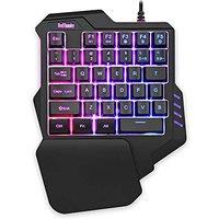 RedThunder One-Handed Gaming Keyboard RGB Backlit 35 Keys Portable Mini Gaming Keypad - Ergonomic Game Controller for PUBG LOL WOW DOTA2 - Computer De