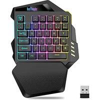 RedThunder G60 2.4Ghz Wireless RGB One-Handed Gaming Keyboard, 35-key Mini Design, Ergonomic Non-slip Comfortable Hand Rest, Rechargeable 2000mAh Batt