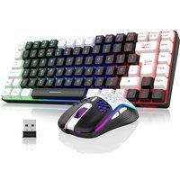 RedThunder K84 75% Wireless Gaming Keyboard and Mouse Rainbow Backlight UK Layout 85 Keys TKL Ultra Compact Mini Design Lightweight Honeycomb Gaming M