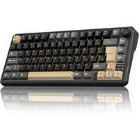 RedThunder K75 75% Wireless Mechanical Gaming Keyboard,Creamy Gasket-Mounted,Volume Knob,UK Layout 81 Keys,2.4G/BT/USB-C,RGB Underglow Lighting,Hot sw