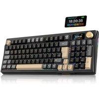 RedThunder K95 Wireless Mechanical Gaming Keyboard,w/Customizable Display & Knob,Gasket-Mounted,3 Mode 2.4G/BT/USB-C,UK Layout 96 Keys,Hot Swappable P