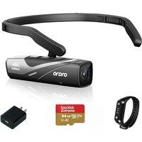 ORDRO EP8 4K Head-Mounted Video Camera, Ultra HD 4K 60FPS Camcorder Vlog Hands Free Wearable Camera, 2-Axis Gimbal Stabilizer, Wi-Fi APP, Auto Focus w