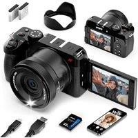 ORDRO 5K Digital Cameras for Photography, 80MP Digital Camera with 18X Digital Zoom, 270Flip Screen, 32GB SD Card, Lens Hood,2 Batteries, WiFi, Comp