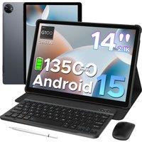 DOOGEE Tab E3 Max 14 Inch Tablet Android 15 Gaming Tablet with Keyboard, 13500mAh Battery MTK G100 Octa-Core Android Tablets 32GB RAM+256GB ROM (2TB T