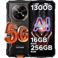 DOOGEE Fire 7 Rugged Smartphone 5G, Android 15 AI Rugged Phone, 13000mAh/18W, 16GB+256GB/2TB6.6 HD+ 90Hz Octa-Core Android Phone, 64MP+16MP, Sid