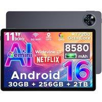 DOOGEE U11 Pro Newest Android 16 AI Tablet 2025, 11 Inch Android Tablets, 30GB RAM+256GB ROM/2TB, 90Hz Unisoc T7200 Octa Core, 8580mAh Battery, 3.5mm