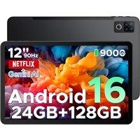 DOOGEE U12 Android 16 Tablet, 12 Inch Tablet, FHD+(2000x1200) 90Hz Large Screen Gaming Tablets, 24GB+128GB (2TB), Gemini AI Octa-Core, 9000mAh/18W, Ca