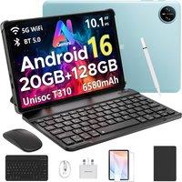 DOOGEE Tab A9 Pro Android 16 Tablet with Keyboard, Gemini AI 20GB RAM+128GB(2TB) ROM Unisoc T310 10 inch Tablets 6580mAh Battery AI Camera|5G WiFi|Blu