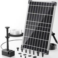 POPOSOAP 12W Solar Fountain Pump Outdoor, 1000 L/h Solar Pond Pump with 4200 mAh Battery Backup, Adjustable Flow, 1.5m Tubing for Fountain, Garden Pon