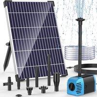 POPOSOAP Solar Water Fountain 12W, 160GPH Submersible Solar Fountain Pump with Dry-Run Protection Adjustable Flow for Garden Pond Fish Tank Bird Bath
