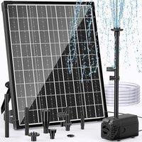 POPOSOAP Solar Pond Pump 20W, 1000 L/h Solar Fountain Pump with 4 Spray Patterns, Adjustable Flow & Water Shortage Protection for Garden Ponds Fish Ta