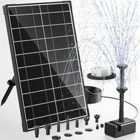 POPOSOAP 8W Solar Bird Bath Fountain Pump, Solar Pond Pump with 8 Nozzles, 4ft Tube, Low-Water Protection, Filter Sponges, Adjustable Bracket for Gard