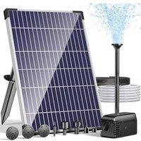 POPOSOAP Solar Pond Pump, 12W Solar Water Fountain Pump with Dry Run Protect and 600LPH Adjustable Flow Rate, Clear Tubing & 16.4Ft Cord Length for Po