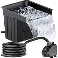 POPOSOAP Pond Waterfall with 4500 L/H Pond Pump, 3m Corrugated Tubing, Filter Media, Pond Waterfall Spillway for Outdoor Garden Pond, Streams, Water F