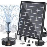 POPOSOAP Solar Water Fountain with Filter, 6.5W Solar Water Pump for Stable Daytime Operation, Compact Filter Box for Small Pond Bird Bath Fish Tank