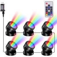 POPOSOAP RGB Underwater Pond Lights with Timer, 20 Colors Dimmable Submersible Led Fountain Lights with IP68 Waterproof, Support Remote Control for Ou
