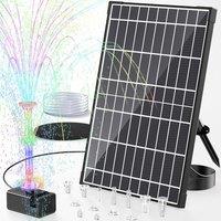 POPOSOAP 12W Solar Fountain Pump with 4200mAh Battery Backup, LED Colorful Lights & Remote Control, Solar Pond Pump for Bird Bath, Fish Tank, Outdoor
