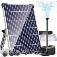 POPOSOAP 12W Solar Pond Pump, 600LPH Solar Fountain Pump for Garden Feature | Highly efficient 12W Solar Panel, 7 Styles nozzles, Pond Filter Pump, 16