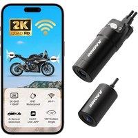 INNOVV K6 Motorcycle Dash Cam Dual Channel QHD 2K+1080P, IP67 Waterproof Mini Motocam with Wi-Fi, 120Golden Angel, G-Sensor Detection, Support 256GB