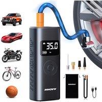 INNOVV P1 Tyre Inflator Air Compressor, Portable Electric Bike Pump with Digital Tire Pressure Gauge and Emergency Lights, 150PSI Rechargeable Car Tyr