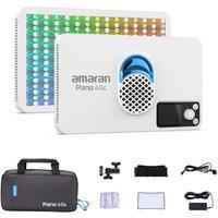 amaran Pano 60c Kit 60W RGBWW Full-Color Panel Light with 22,220 Lux @ 0.5m, USBC PD Powered, Includes Softbox, Grid, Diffuser, Carrying Case for P
