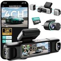 BOTSLAB 3K 4 Channel Dash Cam, 3K/4K Front and 1080p*3 Car Camera Left Right Inside, 560 Dash Cam for Car, Built-in 5.8GHz WiFi and GPS, Voice Contr