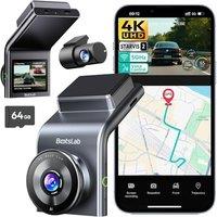BOTSLAB 4K Dual Dash Cam Front and Rear, STARVIS 2 Sensor, Built in GPS, Voice Control, 24/7 Parking Mode, 5GHz WiFi Dash Camera for Cars, WDR Night V