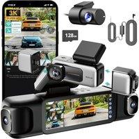 BOTSLAB 3K 4 Channel Dash Cam, 3K/4K Front and 3 * 1080p Car Camera Left Right Rear with 560 Wide Angle, 24/7 Parking Mode, Built-in 5.8GHz WiFi and