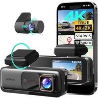 BOTSLAB 4K Dash Cam Front and Rear, 4K Car Dash Cam Front and 2K Rear Camera, STARVIS Dash Cam, Night Vision, ADAS, 170 Wide Angle, 24/7 Parking Mod