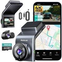 BOTSLAB 4K Dash Cam Front and Rear with Hardwire Kit, STARVIS 2 Sensor, 5GHz WiFi GPS, Voice & APP Control Dash Camera, 170 Wide Angle24/7 Parkin