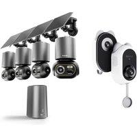 BOTSLAB Dual Lens Window Camera plus 4K Security Camera Outdoor Wireless 4 Pack