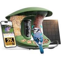 Birdfy 2 Smart Bird Feeder with Camera, Dual-Lens (2K+1080P) Camera for Live Streaming & Close-Up Photos, AI Identifies Bird Species, Solar-Powered, P