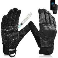 Needle Puncture Resistant Gloves, ANSI A9 Anti-Cut Anti Slash, Touchscreen Gloves (M)