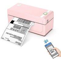 JADENS Bluetooth Thermal Label Printer 4x6, Pink Wireless Shipping Label Printer for Small Business & Packages, Compatible with iOS, Android, Mac, Win