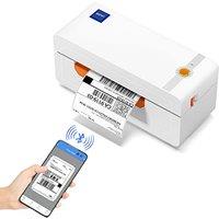JADENS Bluetooth Thermal Label Printer, 4x6 Shipping Label Printer for Shipping Packages 203DPI, 1.57"-4.1" Printing Size Compatible with Hermes, Roya