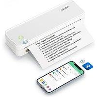 JADENS Portable Printers Wireless for Travel, A4 Thermal Printer, Bluetooth Thermal Printer Compatible with iOS, Android & Laptop, Inkless Mobile Prin