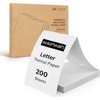 Thermal Printer Paper, A4 (8.27''X11.69''), Fan-Fold Thermal Paper 200 Sheets, Inkless Quick-Dry Paper, Compatible with JADENS JD-166 Portable Thermal