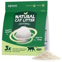 PETKIT Upgraded Cassava Cat Litter, Fast Clumping 2.4KG Plant-Based Natural Tofu Litter, Superior Odour Control, Dust-free & Low Tracking, Flushable,