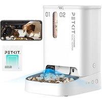 PETKIT Automatic Cat Feeder with Camera, Dual Hopper for Mixed Diets & Multi-Cat Feeding, 1080P HD Video with Night Vision, 2-Way Audio, Motion Captur