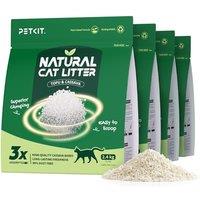 PETKIT Upgraded Cassava Cat Litter, Fast Clumping 9.6KG Plant-Based Natural Tofu Litter, Superior Odour Control, Dust-free & Low Tracking, Flushable,
