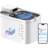 PETKIT Wireless Cat Water Fountain, EVERSWEET MAX with UVC Pump, 3L, Cordless 5000mAh Battery Operated Cat Fountain, App Control/Monitor, Ultra Quiet,