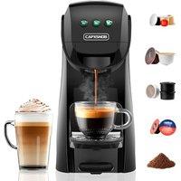 Warriors1 5 in 1 Pod Coffee Machines for Nespresso Original, Dolce Gusto, Lavazza A Modo Mio, Espresso Point Capsule and Ground Coffee, 20Bar, 0.8L, A