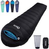 Down Sleeping Bag 4 Season, Lightweight Winter Sleeping Bag 0 Degree to -12 Degree for Adults and Kid Camping, Hiking and Backpacking Outdoor Filled 6