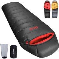 Down Sleeping Bag for Adults (620FP-RDS)-Graphene antistatic material,0 degree ultralight sleeping bag with packing bag, suitable for hiking, camping,