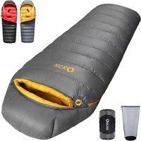 Down Sleeping Bag for Adults (620FP-RDS)-Graphene antistatic material,0 degree ultralight sleeping bag with packing bag, suitable for hiking, camping,